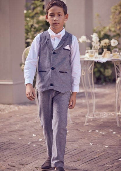 Lorenzo Blue Chambray Waistcoat Set