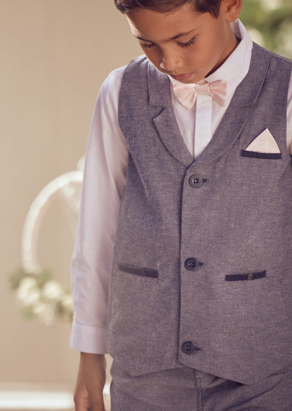 Lorenzo Blue Chambray Waistcoat Set